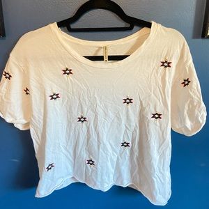 Emma and Sam White Cropped Tee